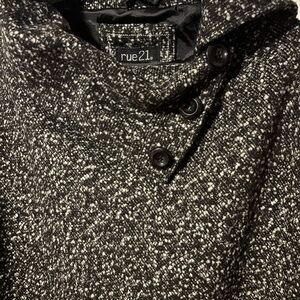 Rue21 Monochrome Tweed Cape